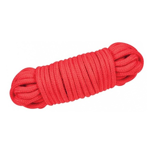 Červené lano určené na bondage v dĺžke 10 metrov.