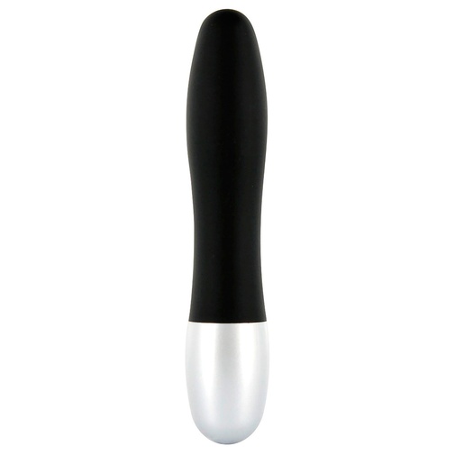Čierny mini vibrátor so zamatovo jemným povrchom na dráždenie klitorisu, bradaviek, análu či vagíny