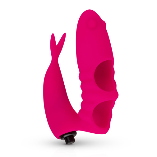 Vibrátor na prst na bod G so stimulátorom klitorisu ružový