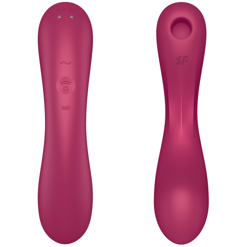 Nabíjateľný vibrátor Satisfyer Curvy Trinity 1 s dvomi motormi a intuitívnym ovládaním každého motoru samostatne. 